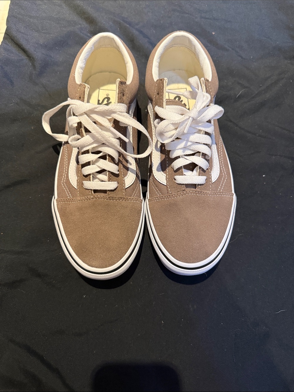 Vans Old Skool Brown and White Suede Low-Top Sneakers